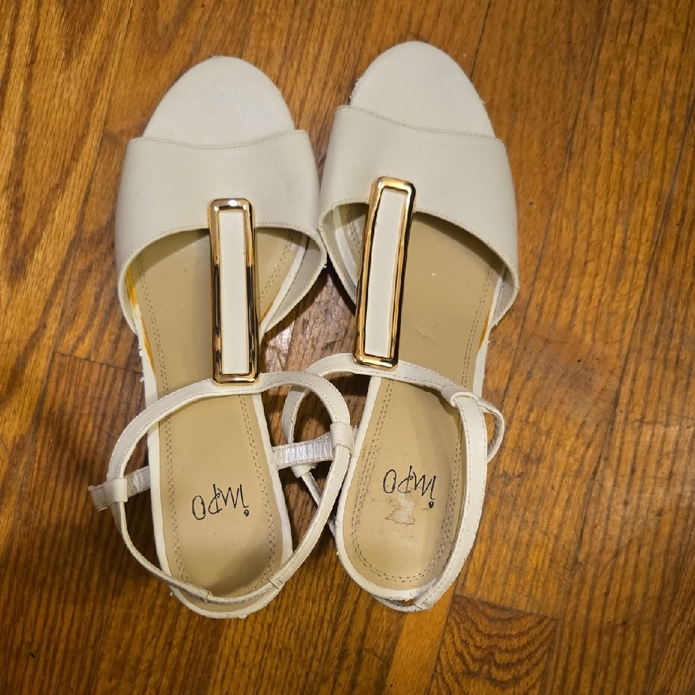 Impo Women's Sandals in Cream with Gold Detail